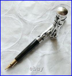 Vintage Waterman No. 12 Sterling Silver Overlay Eyedropper Fountain Pen (Org Box)