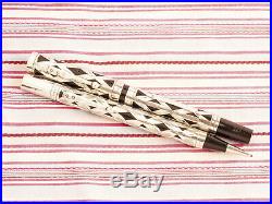 Vintage Waterman's Ideal Sterling Silver Filigree Basket Fountain Pen Pencil Set
