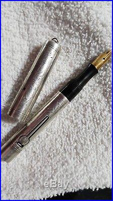 Vintage Waterman's Ideal Sterling Silver Fountain Pen 452 1/2 V
