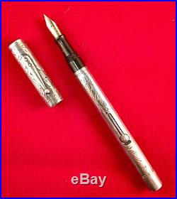 Vintage Watermans Fountain Pen 452 1/2 LEC Sterling Silver