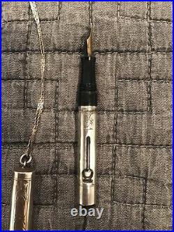 Vintage Watermans Sterling Silver fountain pen 452 1/2V Worn As A Pendant 4