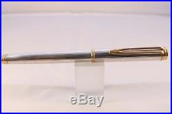 Vintage (c1983) Waterman Gentleman Godron Sterling Silver Medium Fountain Pen