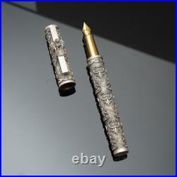 Vintage style Design Luxury Writing Instrument Fountain Pen 925 Sterling Silver