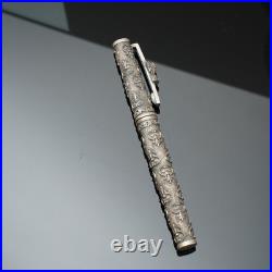 Vintage style Design Luxury Writing Instrument Fountain Pen 925 Sterling Silver