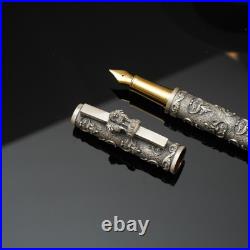 Vintage style Design Luxury Writing Instrument Fountain Pen 925 Sterling Silver