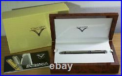 Visconti Metropolis Sterling Silver Retractable Fountain Pen 14K Gold Nib