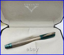 Visconti Rinascimento Green Star Dust Sterling Silver 14k Nib Fountain Pen