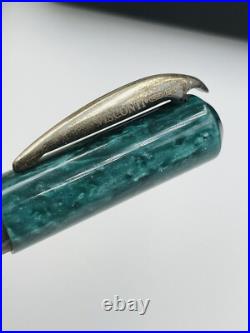 Visconti Rinascimento Green Star Dust Sterling Silver 14k Nib Fountain Pen