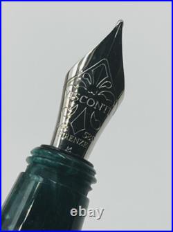 Visconti Rinascimento Green Star Dust Sterling Silver 14k Nib Fountain Pen