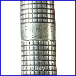 Vtg 1970s Parker 75 Cisele Sterling Silver Fountain Pen Pencil Set 14K Nib Boxed