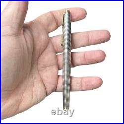 Vtg 1970s Parker 75 Cisele Sterling Silver Fountain Pen Pencil Set 14K Nib Boxed