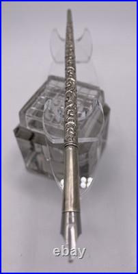 Vtg. 925 Sterling Silver Repousse Dip Pen 6.5 w Warranted M Nib, 9.3g