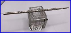 Vtg. 925 Sterling Silver Repousse Dip Pen 6.5 w Warranted M Nib, 9.3g