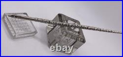 Vtg. 925 Sterling Silver Repousse Dip Pen 6.5 w Warranted M Nib, 9.3g