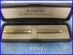 Vtg CLASSIC PARKER STERLING SILVER BALLPOINT PEN USA + Fisher gold refill Mint