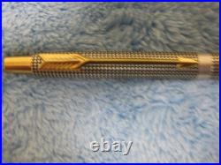 Vtg CLASSIC PARKER STERLING SILVER BALLPOINT PEN USA + Fisher gold refill Mint