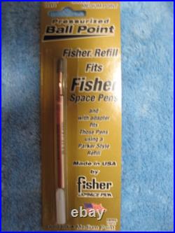 Vtg CLASSIC PARKER STERLING SILVER BALLPOINT PEN USA + Fisher gold refill Mint