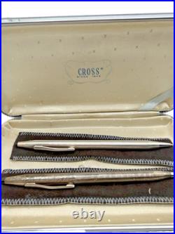 Vtg Cross Sterling Silver Pen Pencil Set PB Engraved