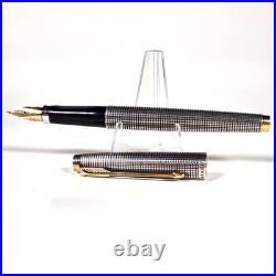 Vtg Parker 75 Cisele Sterling Silver Fountain Pen 18K M Nib Ballpoint Pencil Set