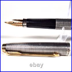 Vtg Parker 75 Cisele Sterling Silver Fountain Pen 18K M Nib Ballpoint Pencil Set