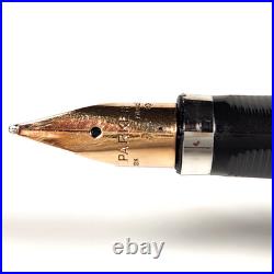 Vtg Parker 75 Cisele Sterling Silver Fountain Pen 18K M Nib Ballpoint Pencil Set