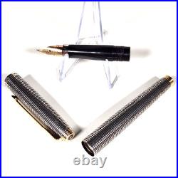 Vtg Parker 75 Cisele Sterling Silver Fountain Pen 18K M Nib Ballpoint Pencil Set Vtg Parker 75 Cisele Sterling Silver Fountain Pen 18K M Nib Ballpoint Pencil Set