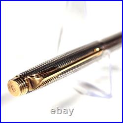 Vtg Parker 75 Cisele Sterling Silver Fountain Pen 18K M Nib Ballpoint Pencil Set