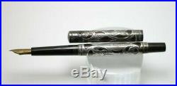 Vtg WATERMAN 412 1/2 SECRETARY Sterling Silver Filigree Overlay Fountain Pen