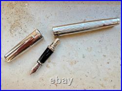 WATERMAN EXCEPTION Fountain pen Sterling Silver M 18K Nib Perfect