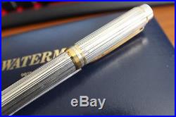 WATERMAN Man 100 GORDON Sterling Silver Fountain Pen 18K FINE nib