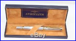 WATERMAN Man 100 GORDON Sterling Silver Fountain Pen 18K Fine nib 1st Gen Boxed