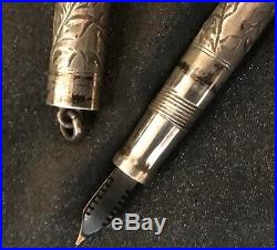 Wahl Eversharp Sterling Silver Fountain Pen With 14k Nib
