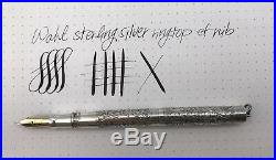 Wahl Ringtop Fountain Pen ef Gold Flexible Nib Sterling Silver Overlay