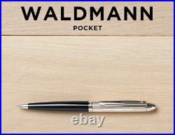 Waldmann Silver/Black Twist type Pocket Ballpoint Pen (No Box) Vintage Rare F/S