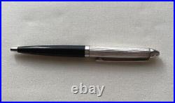 Waldmann Silver/Black Twist type Pocket Ballpoint Pen (No Box) Vintage Rare F/S