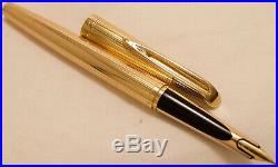 Waterman 1970's All Solid 18k Gold Cf Fountain Pen Fine Line Design Stunning Vgc