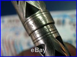 Waterman 2.0mm Easy Flex Gold Nib 452 1/2V Sterling Silver Fountain Pen vtg 52