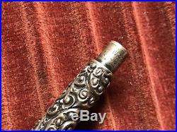Waterman 402 Chased Straight Capped Eyedropper in Sterling Silver Antique