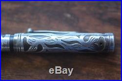Waterman 412 SF Sterling Silver Filigree Rare Sleeve Thumb Filler Fountain Pen