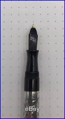 Waterman 452 1/2V Fountain Pen Gold Flexible Nib Sterling Silver Ringtop