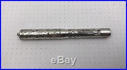 Waterman 452 1/2V Fountain Pen Sterling Silver Pansy Panel Gold Flexible Nib