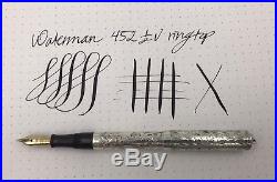 Waterman 452 1/2V Fountain Pen Sterling Silver Vine Overlay Gold Flexible Nib