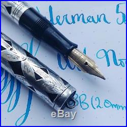 Waterman 452 1/2V with Sterling Silver Overlay 14k Super Flexible Fine Nib