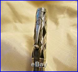 Waterman #452 Sterling Silver Filigree Set Fountain Pen And Pencil, Vintage 1924