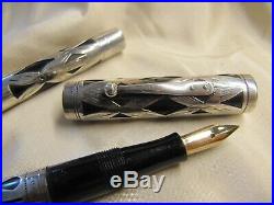 Waterman #452 Sterling Silver Filigree Set Fountain Pen And Pencil, Vintage 1924