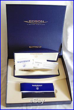 Waterman Edson Sterling Silver Limited Edition Fountain Pen Broad Pt New In Box