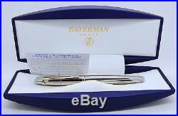 Waterman Edson Sterling Silver Limited Edition Fountain Pen Med Pt New In Box