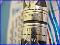 Waterman FLex 452 SNAKE Sterling Silver Pen & Clip Fountain Pen vtg flexible 52