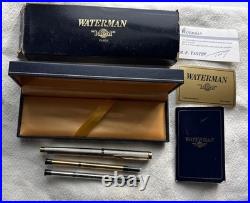 Waterman Gentleman Sterling Silver Roller Pen Orig Box Paperwork 2 Cartridges