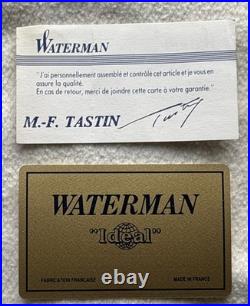 Waterman Gentleman Sterling Silver Roller Pen Orig Box Paperwork 2 Cartridges